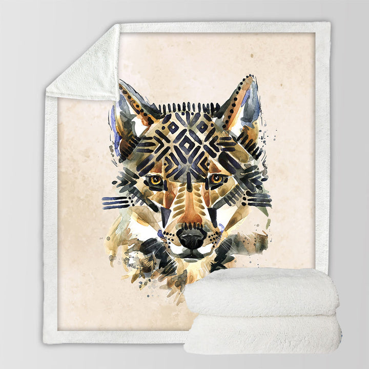 Native American Throws Wolf Art