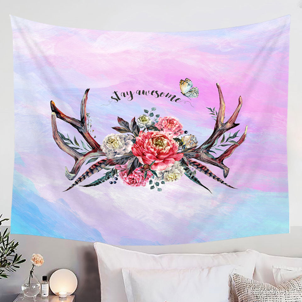 Native American Wall Decor Tapestry Bouquet over Purplish
