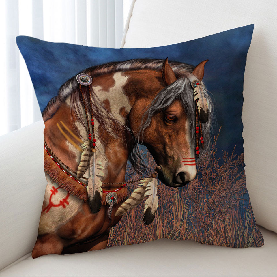 Native American War Pony Cushion Cover