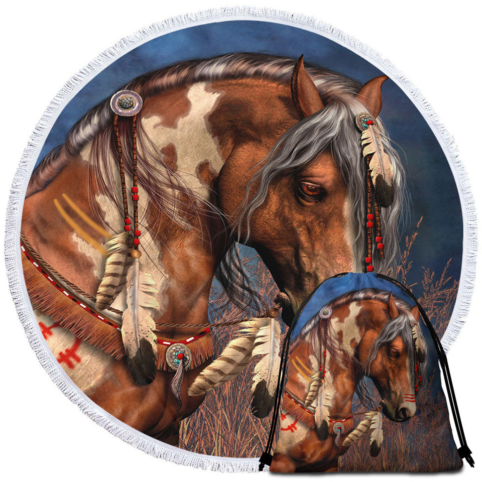 Native American War Pony Microfiber Towels For Travel