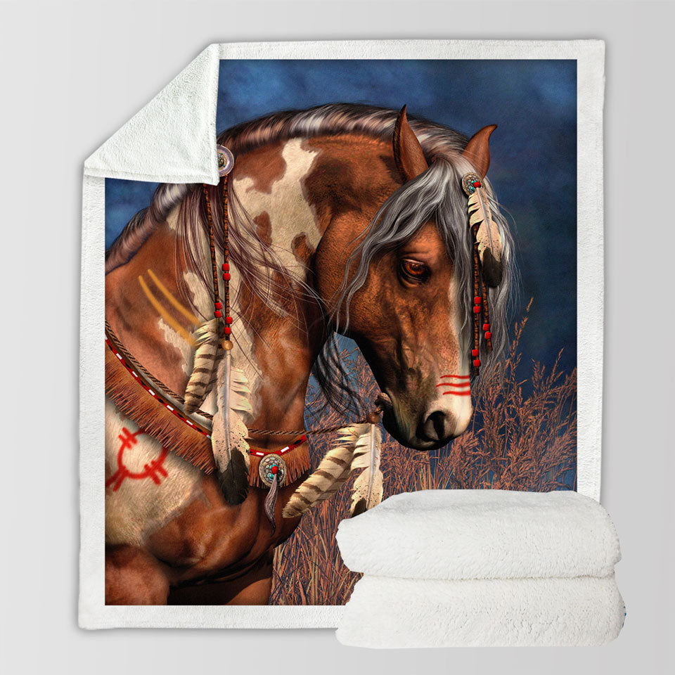 products/Native-American-War-Pony-Throw-Blanket