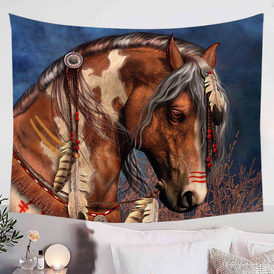 Native American War Pony Tpaestry Wall Décor Prints