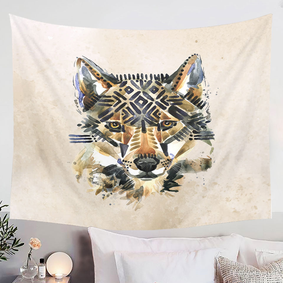 Native American Wolf Art Prints Tapestry