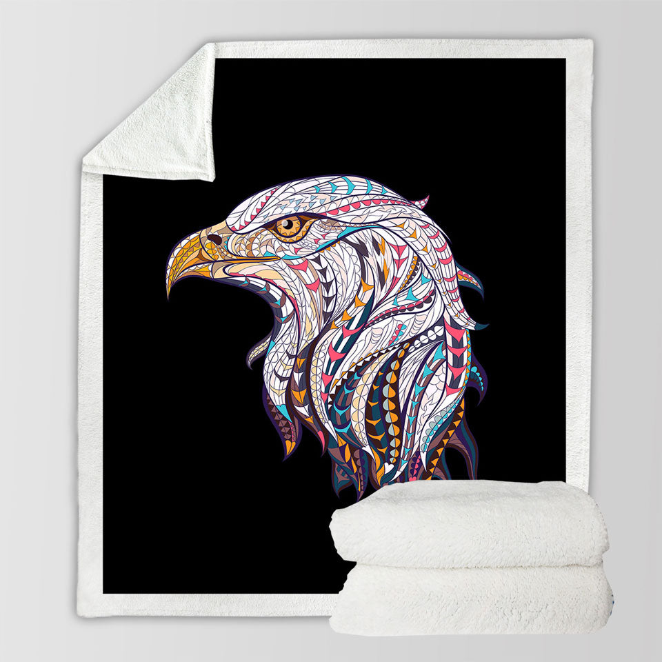 Native Design Blankets with Bald Eagle Head