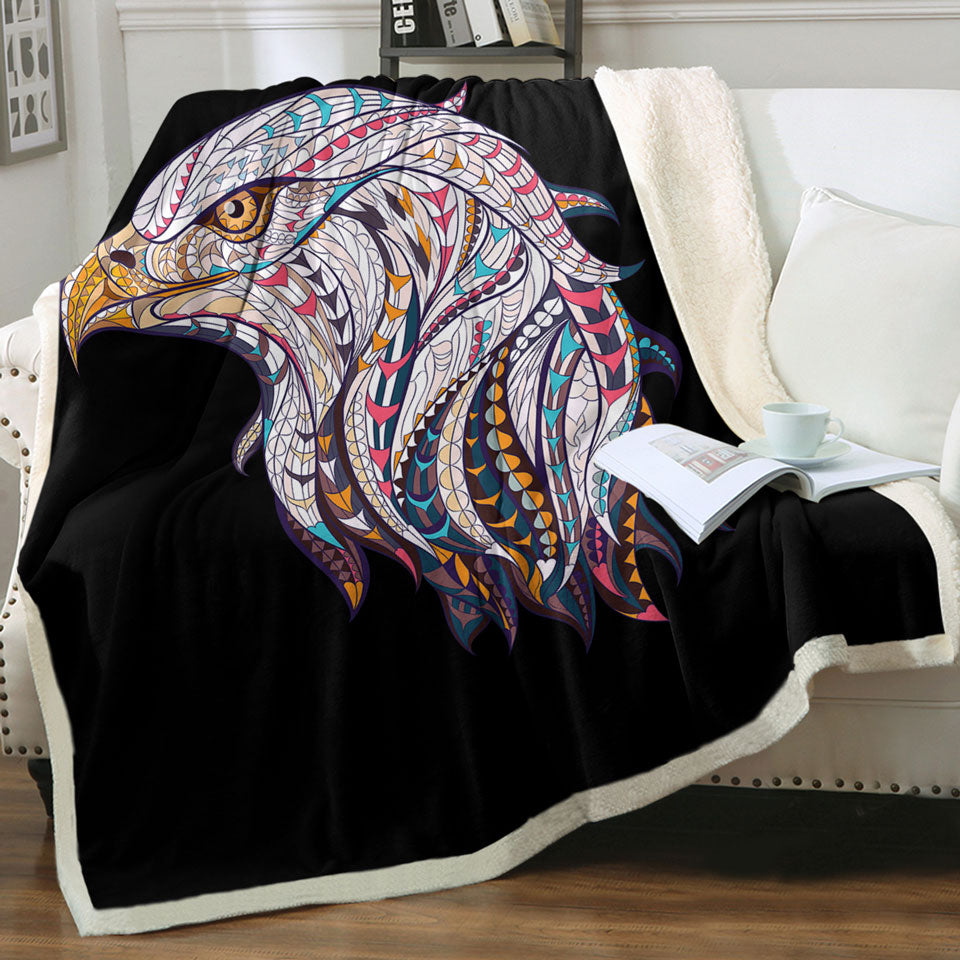Native Design Throws with Bald Eagle Head