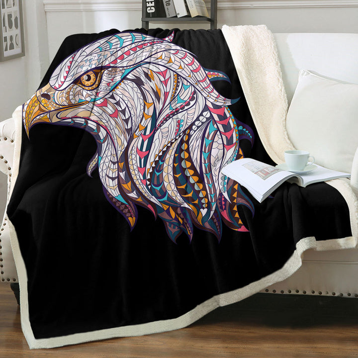 Native Design Throws with Bald Eagle Head