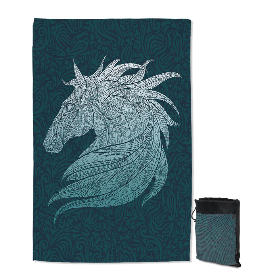 Native Elements Blue Horse Head Microfiber Towels For Travel