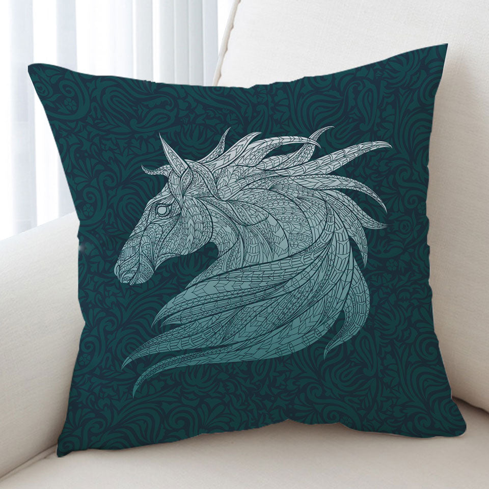 Native Elements Blue Horse Head Sofa Pillows