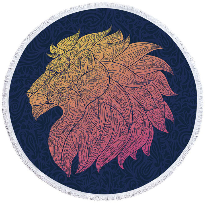 Native Elements Yellow to Red Lion Head Beach Towels