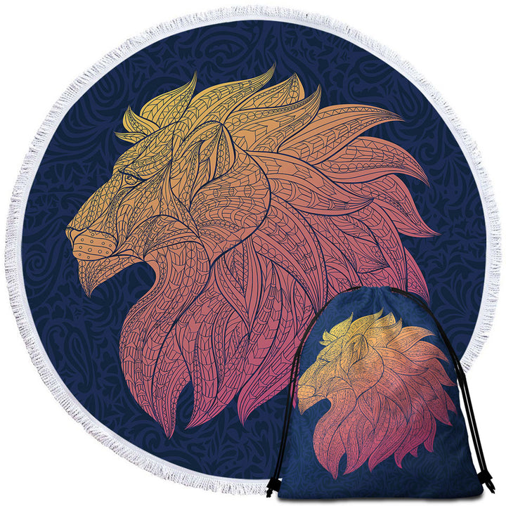 Native Elements Yellow to Red Lion Head Mens Beach Towel