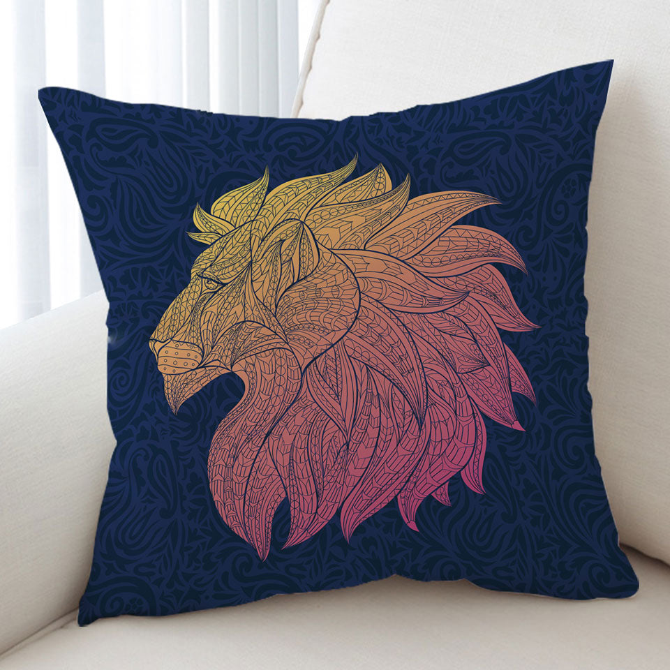 Native Elements Yellow to Red Lion Head Sofa Pillows