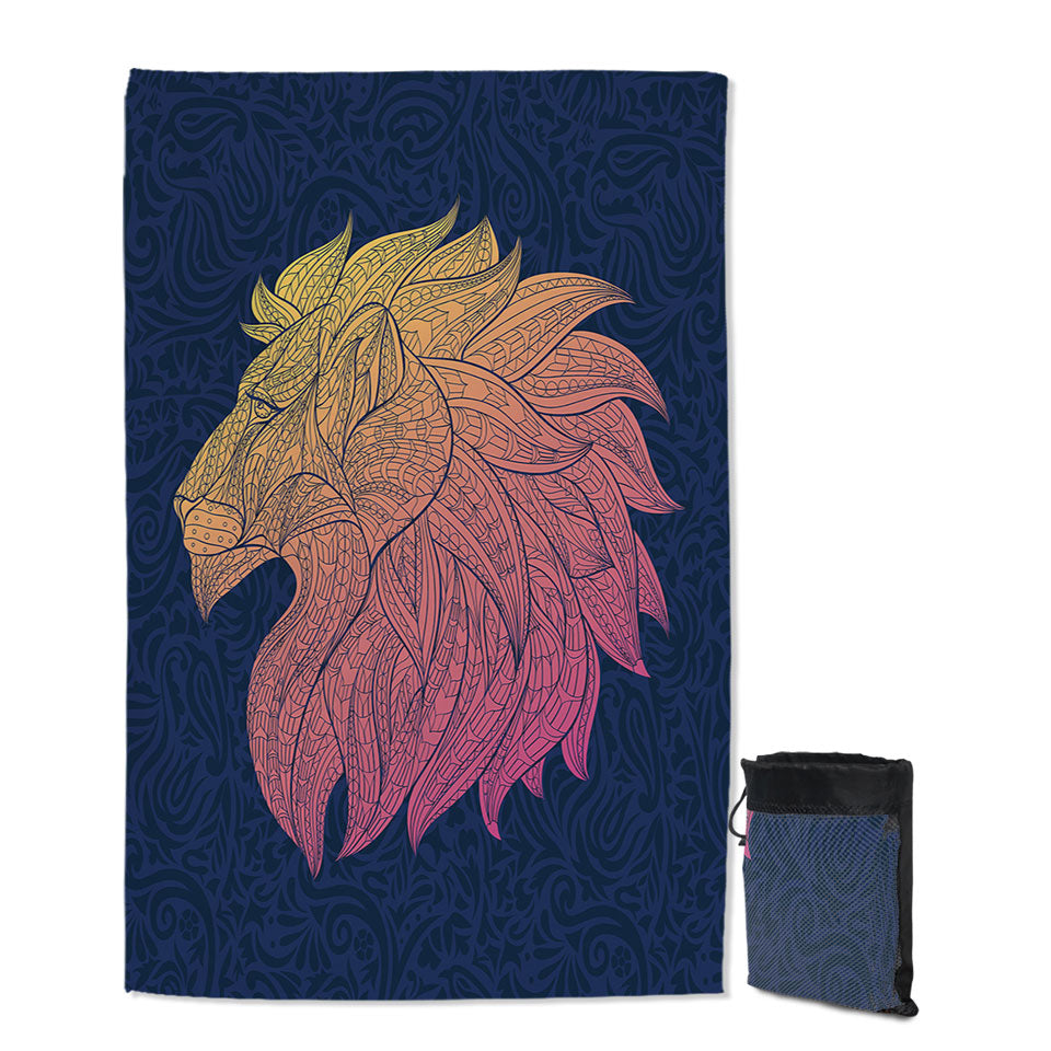 Native Elements Yellow to Red Lion Head Travel Beach Towel
