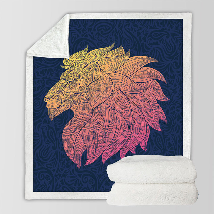 Native Elements Yellow to Red Lion Head Unique Throws