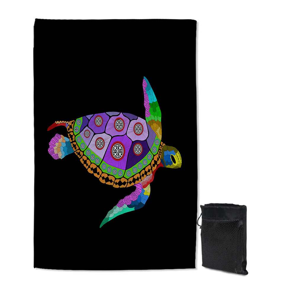 Native Purple Turtle Quick Dry Beach Towel