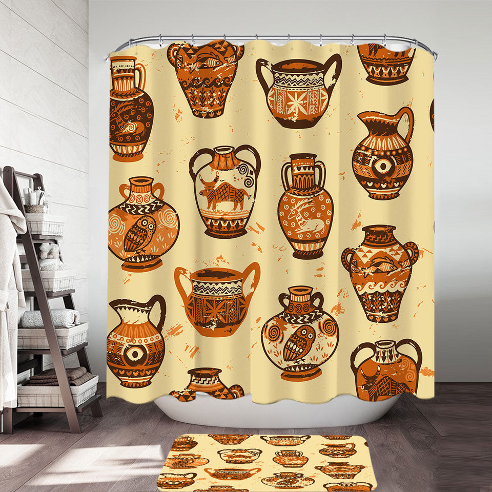 Native Shower Curtain Ancient Urns
