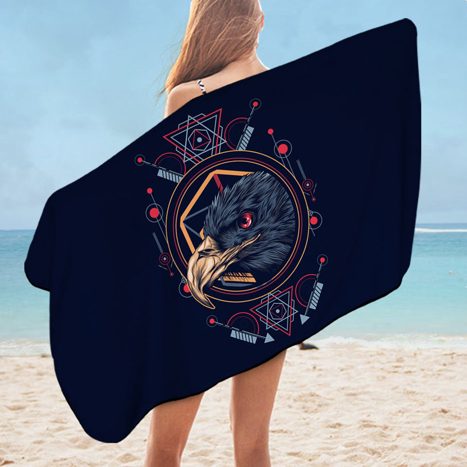 Native Spirit Black Eagle Cool Beach Towels