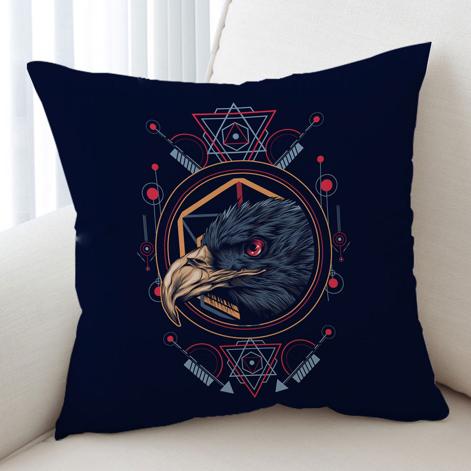 Native Spirit Black Eagle Throw Pillow