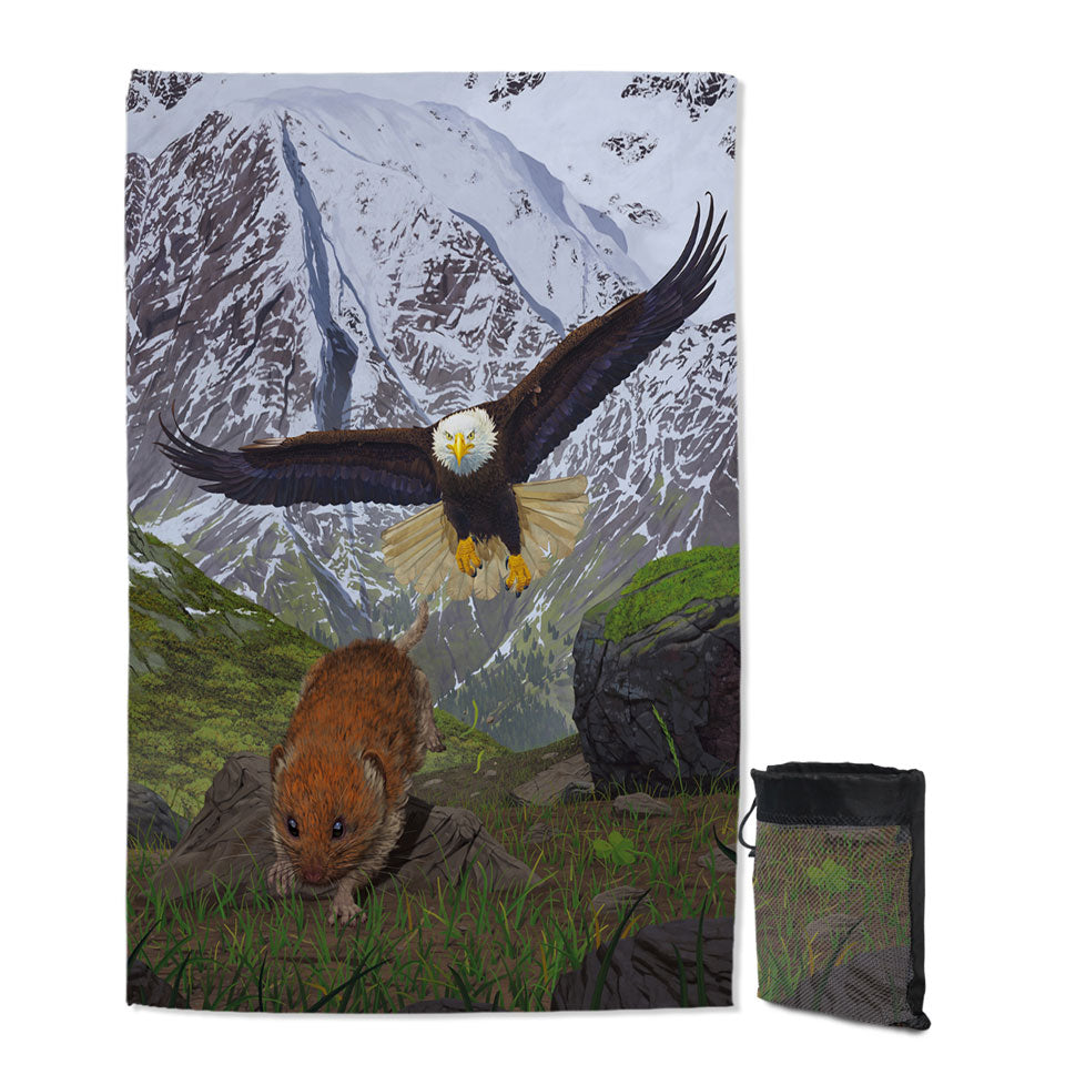 Nature Art Alaska Wild Eagle Quick Dry Beach Towel