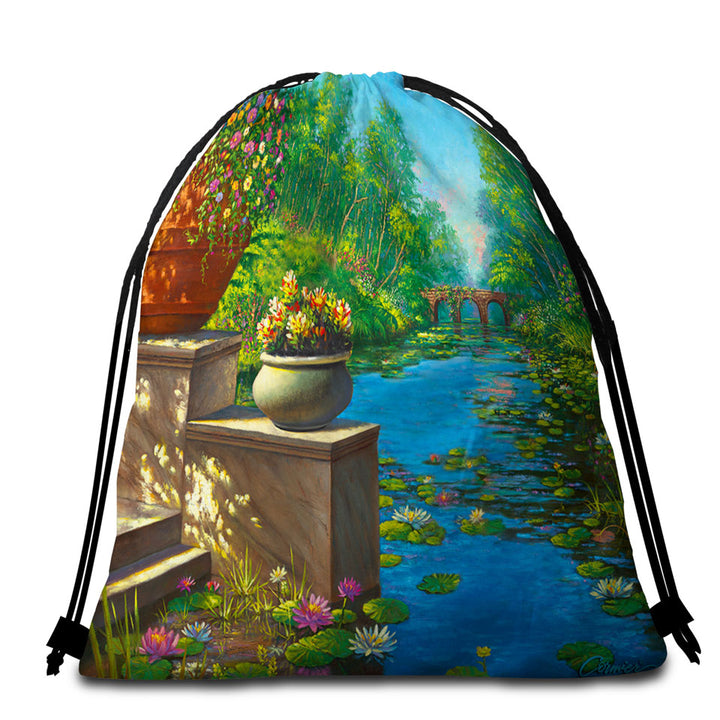 Nature Art Beach Towel Bags the Secret Garden and Creek