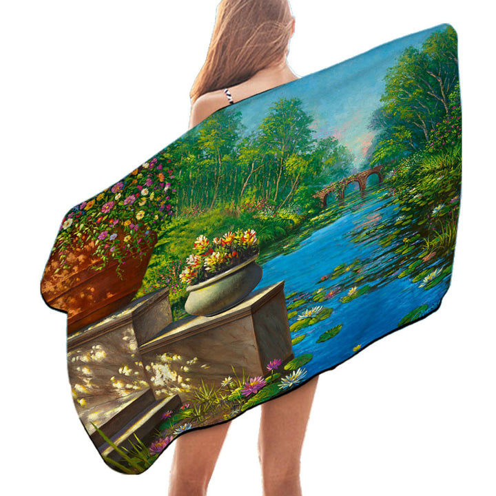 Nature Art Beach Towels the Secret Garden and Creek