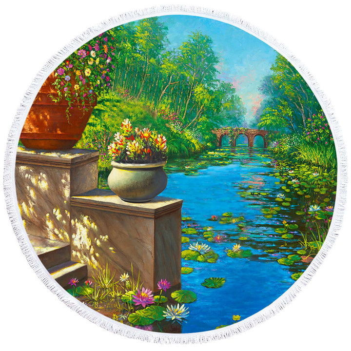 Nature Art Big Beach Towels the Secret Garden and Creek