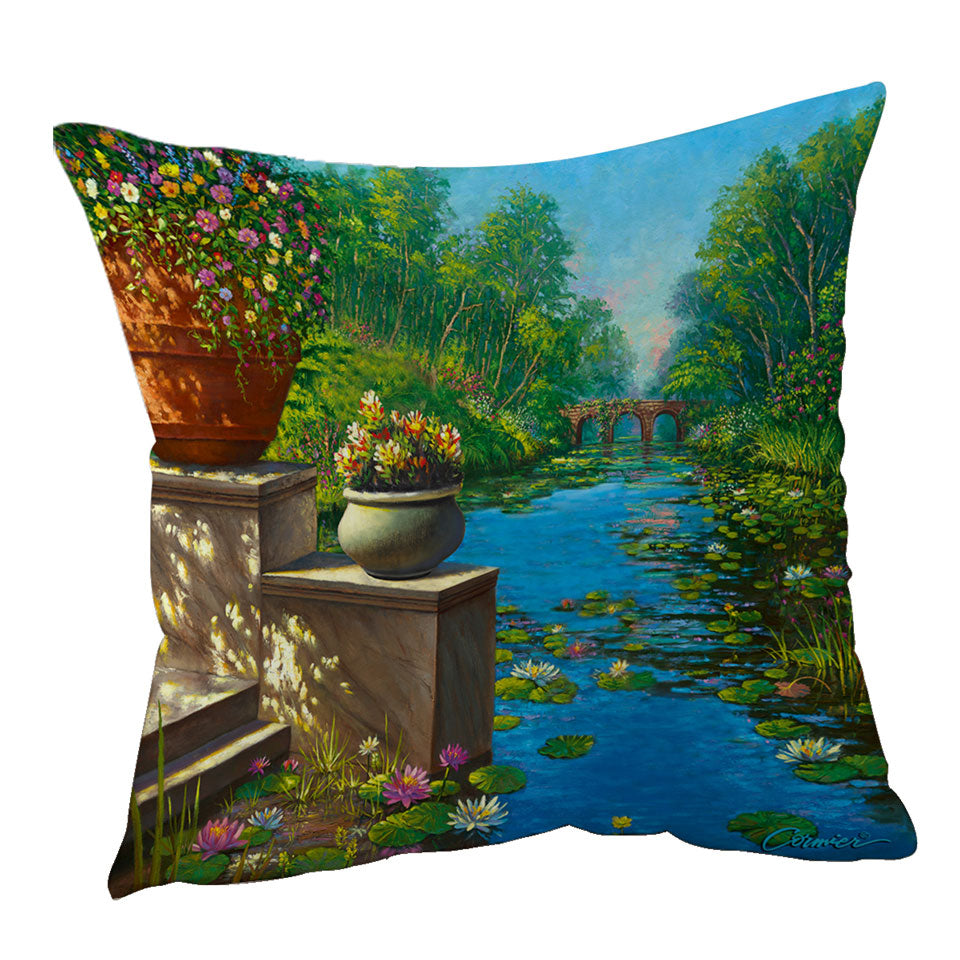 Nature Art Cushion Cover the Secret Garden and Creek