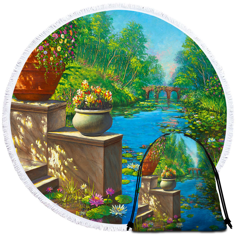 Nature Art Microfibre Beach Towels the Secret Garden and Creek