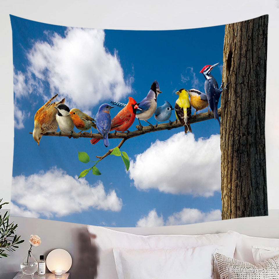 Nature-Art-Multi-Colored-Birds-Tapestry-Prints
