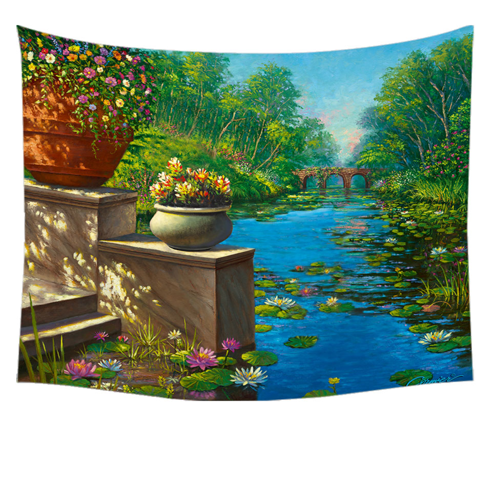 Nature Art Tapestry the Secret Garden and Creek