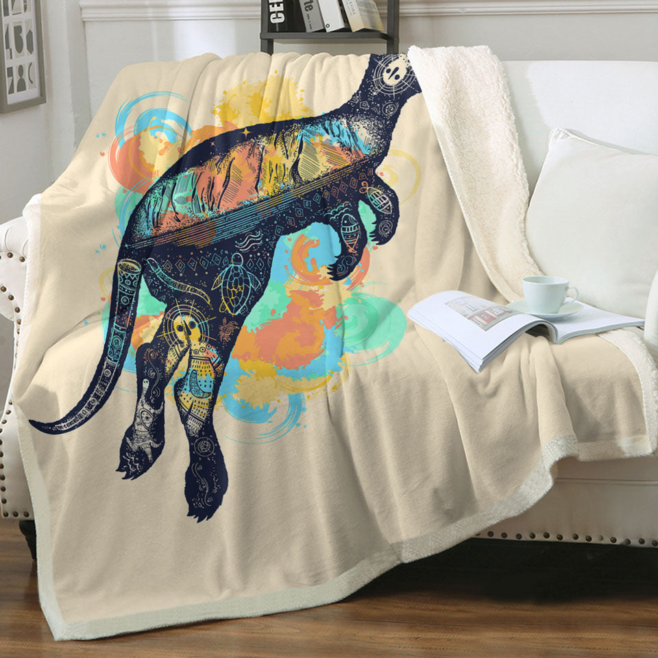 Nautical Kangaroo Fleece Blanket