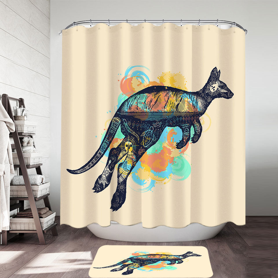 Nautical Shower Curtains Features Kangaroo Shower Curtain