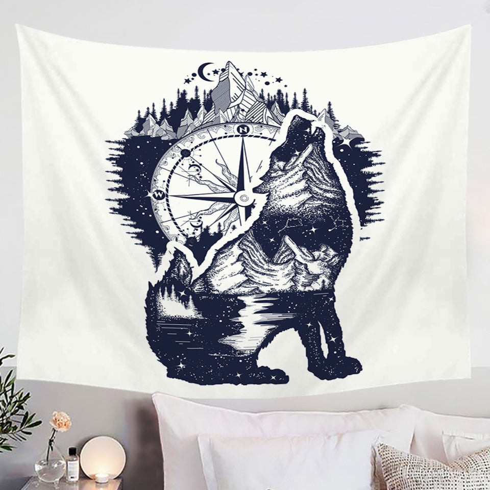 Nautical Wolf Tapestry