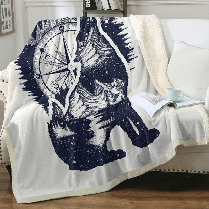 Nautical Wolf Unique Throw Blanket