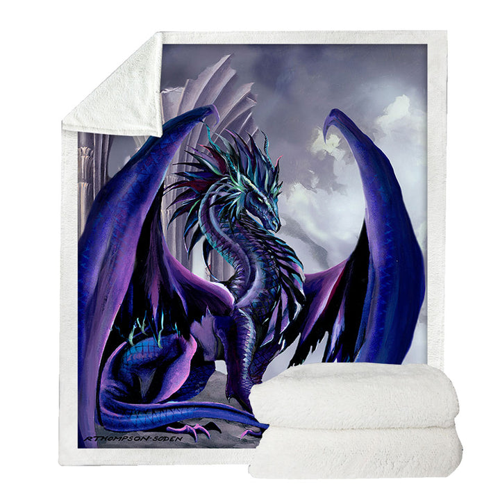 Night Shade Cool Purplish Dragon Decorative Sofa Blankets