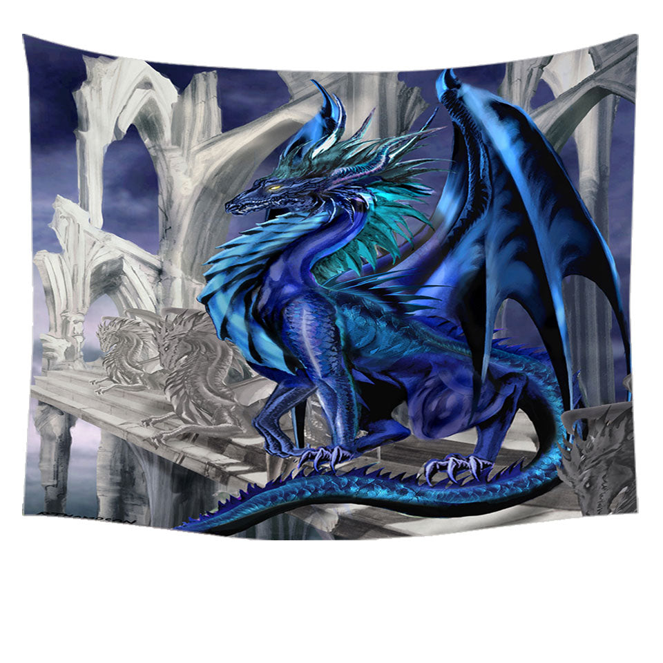 Nightfall Cool Purplish Dragon Tapestry Wall Decor Hanging