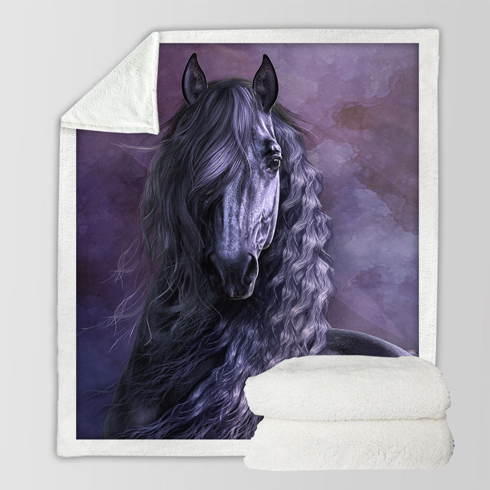 products/Noble-Horse-the-Black-Shadow-Horses-Art-Fleece-Blankets