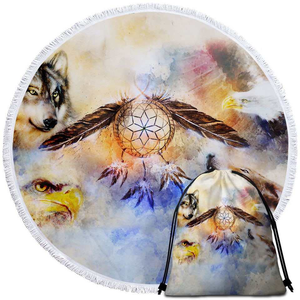North American Wildlife and Dream Catcher Beach Towels