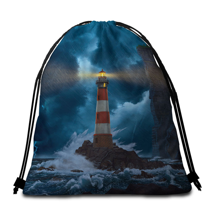 Ocean Coastal Art the Unbreakable Lighthouse Beach Bags and Towels