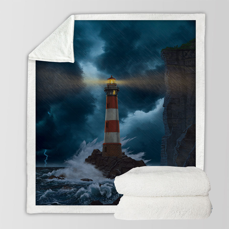 products/Ocean-Coastal-Art-the-Unbreakable-Lighthouse-Sherpa-Blanket