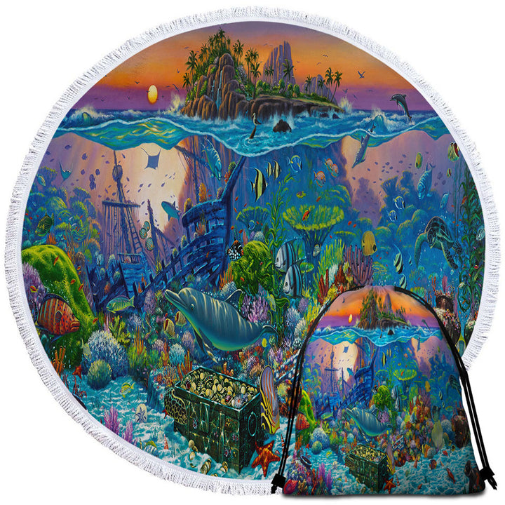 Ocean Underwater Travel Beach Towel Kingdom Coral Reef Island
