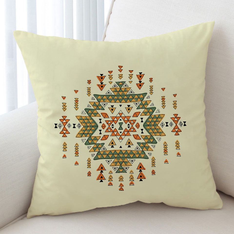 Orange Green Pillow Covers Aztec