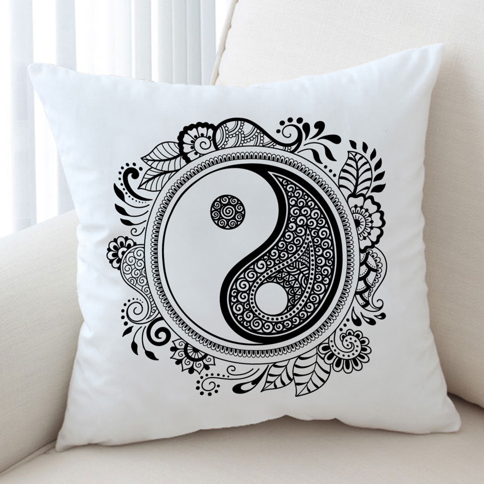 Oriental Prints on Yin and Yang Cushion