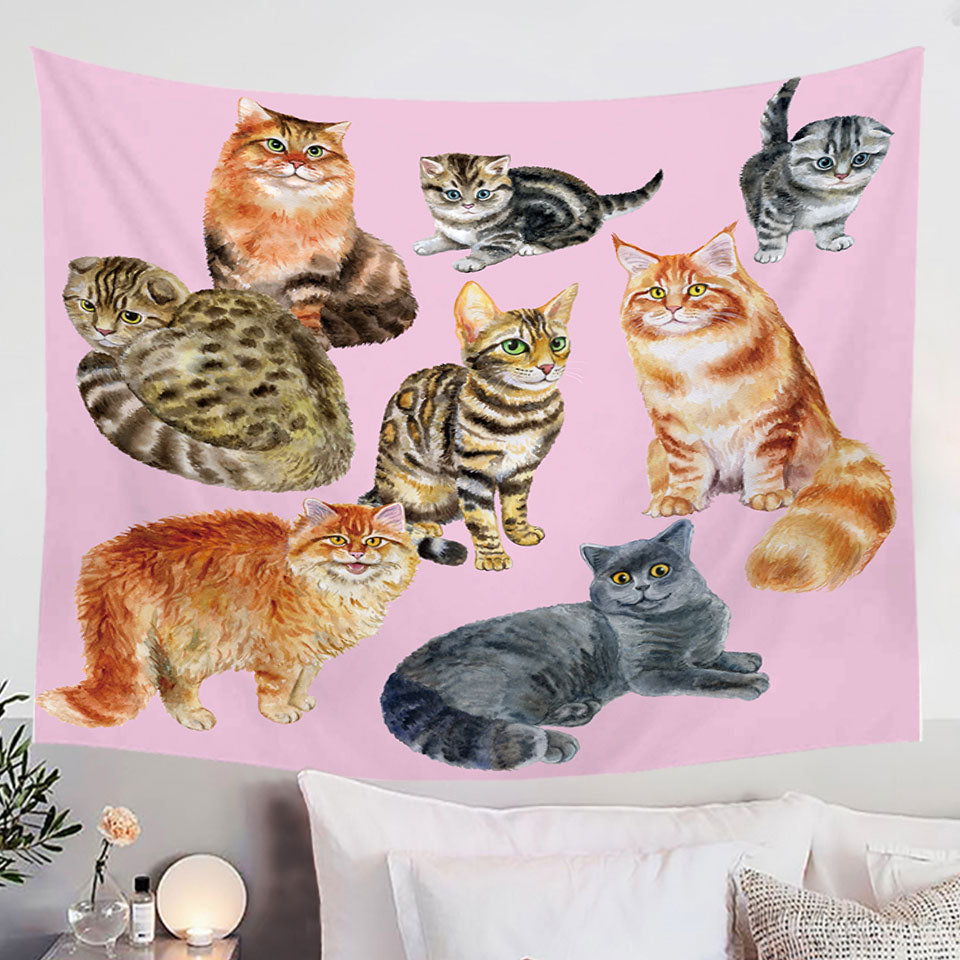 Painted Cats Tapestry
