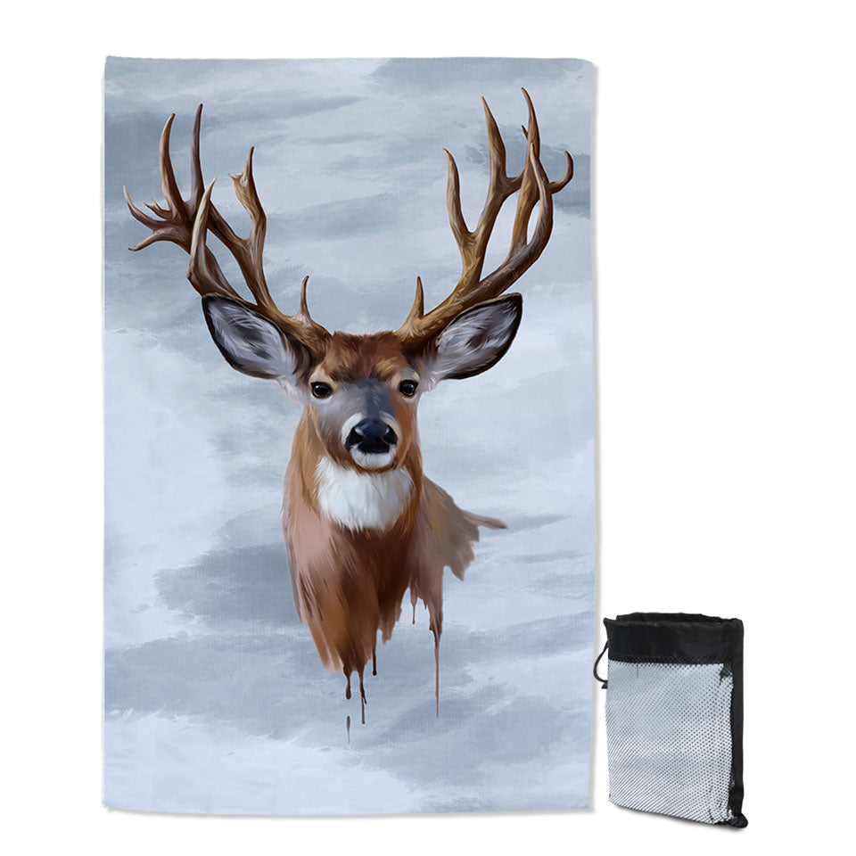 Painted Deer Beach Towel