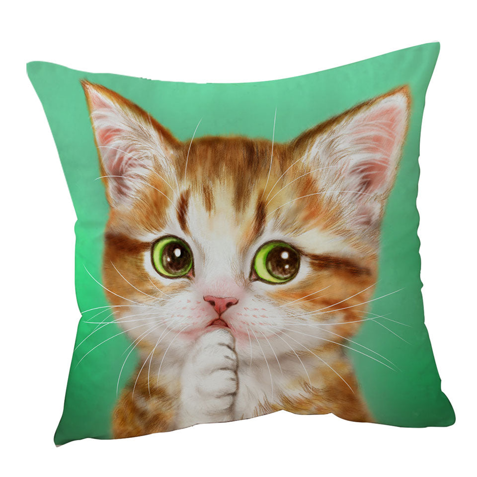 Painted Pillows Cats Perfect Green Eyes Kitten