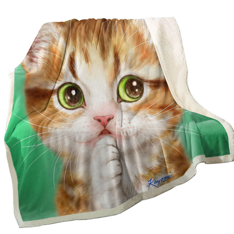 Painted Throws Cats Perfect Green Eyes Kitten