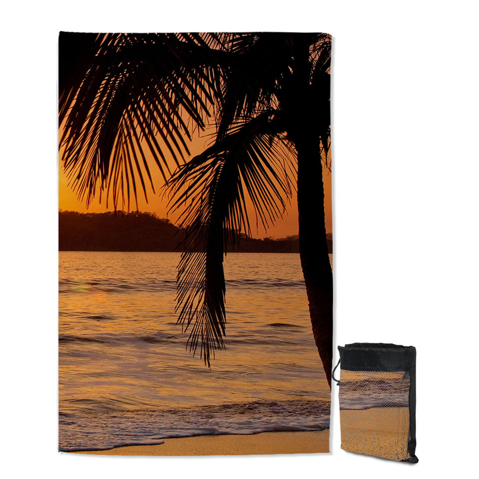 Palm Tree Sunset Nice Beach Towel