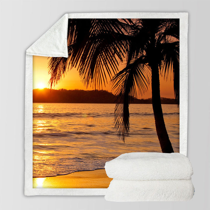 Palm Tree Sunset Throws