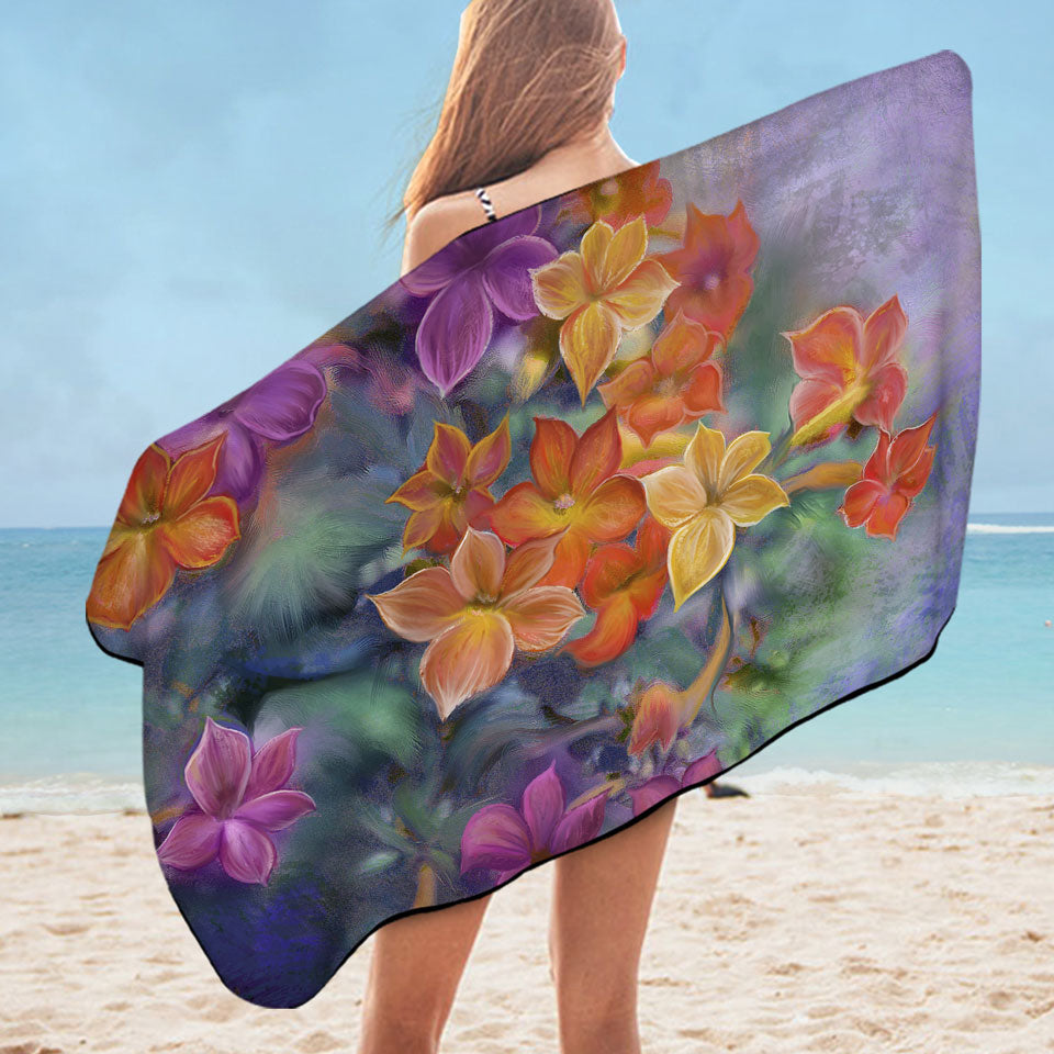 Pastel Art Blooms Flowers Beach Towels