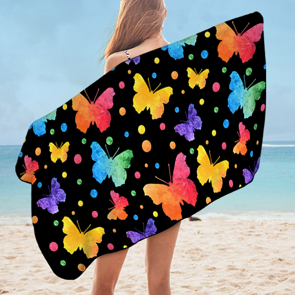 Pastel Butterflies Pool Towels